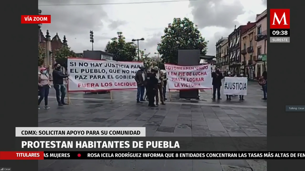 Habitantes del estado de Puebla se manifiestan