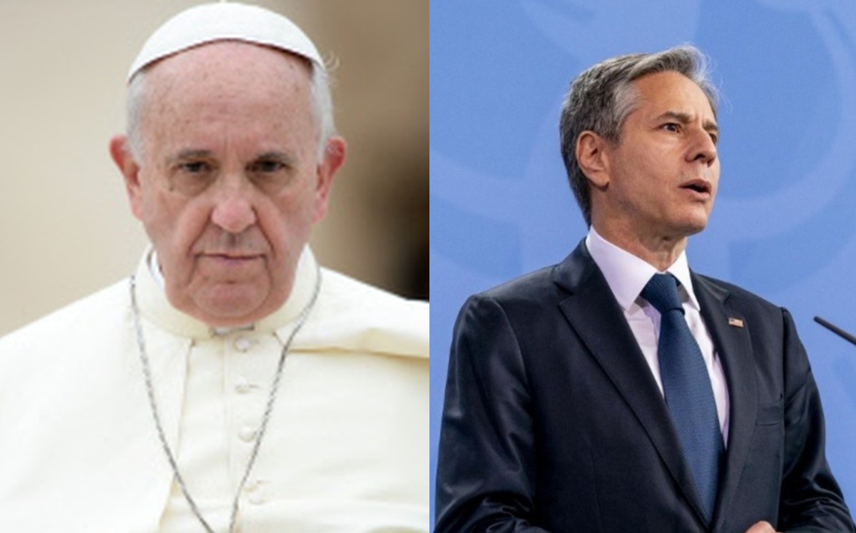 Papa recibe en el Vaticano a secretario de Estado de Estados Unidos, Antony Blinken. (Especial)