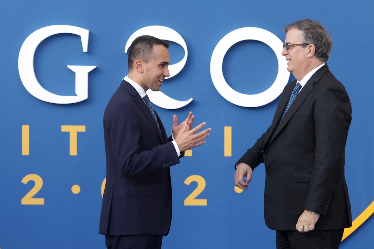 Marcelo Ebrard durante participación en reunión de cancilleres del G20. (EFE)