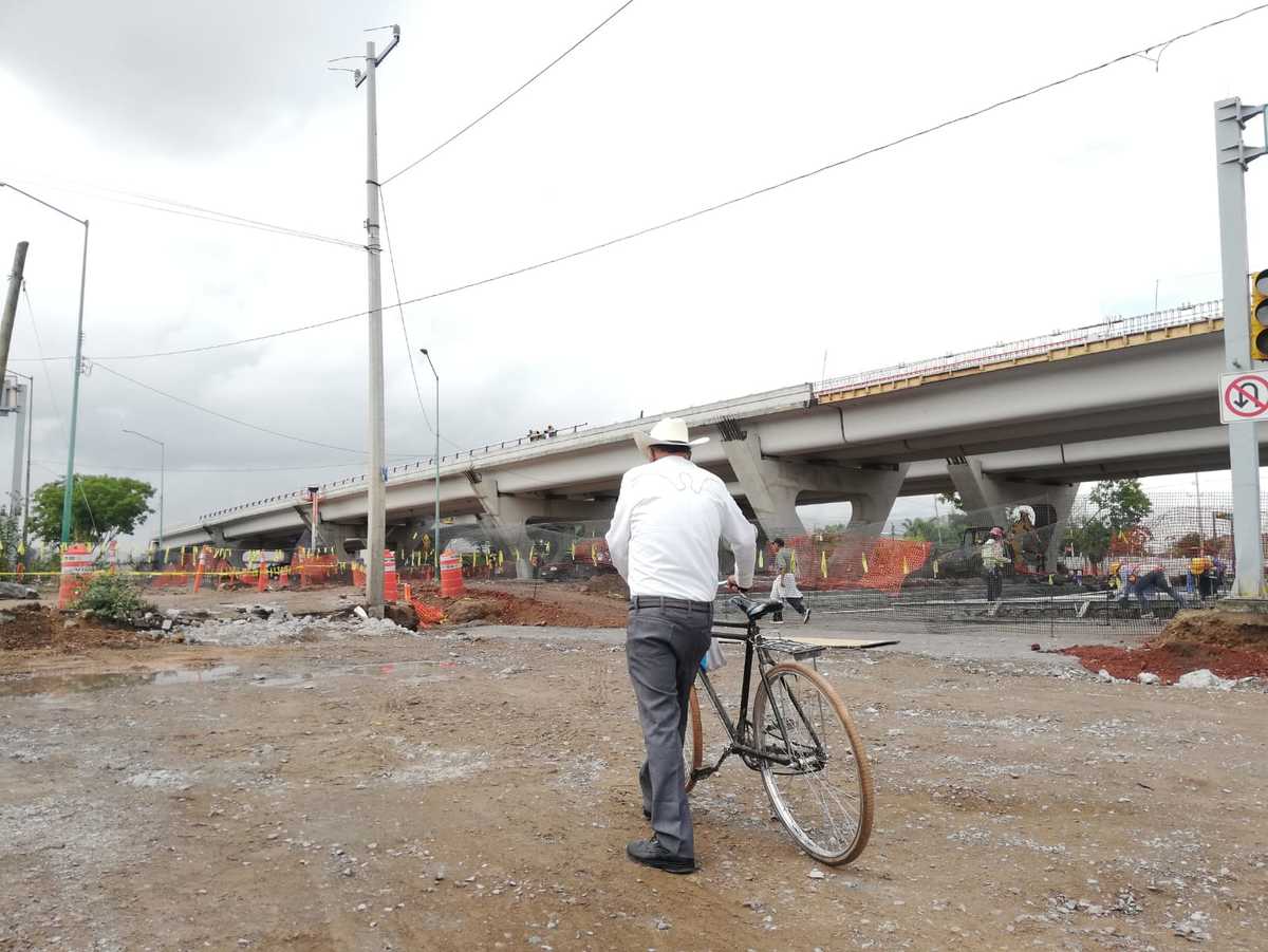 Puente Hilario Medina en León al 58% de su construcción. Foto: Dany Béjar.