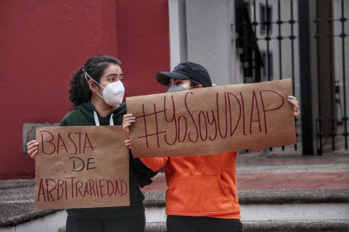 Estudiantes de la Udlap en contra de la toma de instalaciones. (Melanie Torres)