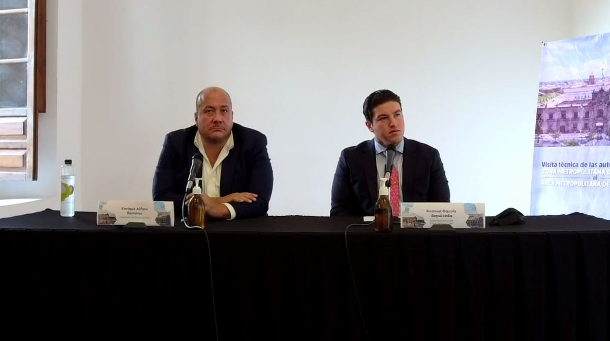 El gobernador de Jalisco, Enrique Alfaro y el gobernador electo de Nuevo León, Samuel García en Guadalajara (Especial)