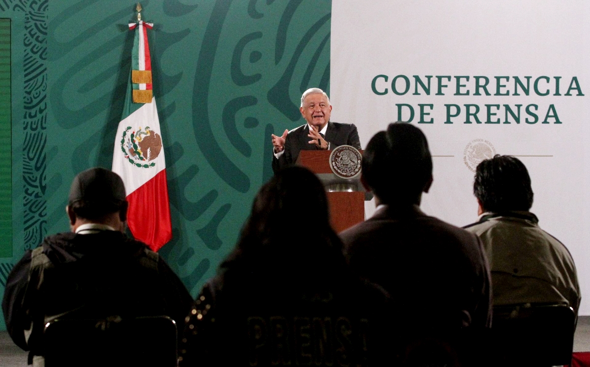 López Obrador el 2 de julio durante su conferencia mañanera en Palacio Nacional. (Cuartoscuro)