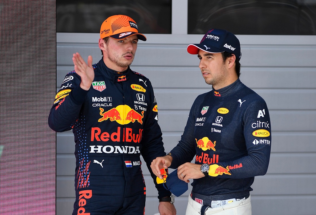 Max Verstappen y Sergio Pérez, pilotos de la escudería Red Bull (Reuters)