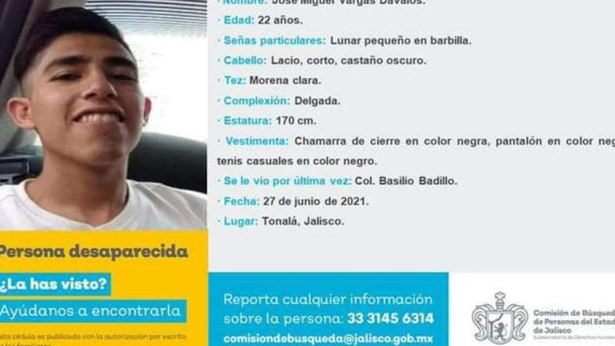 A una semana, padres continúan búsqueda de joven desaparecido en Tonalá