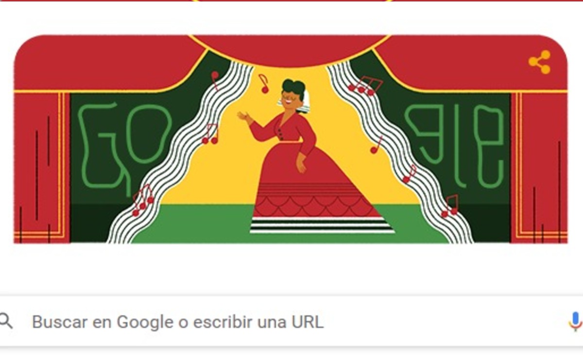 Google ilustra su página con Doodle en homenaje a soprano mexicana Ángela Peralta. (Google)