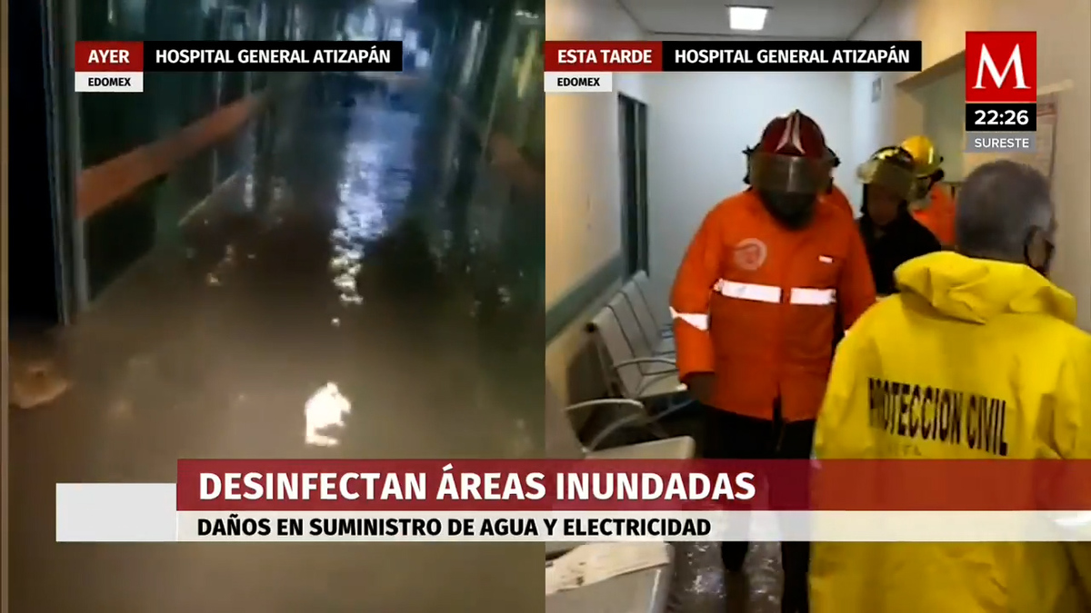 Por lluvias en Edomex, trasladan 67 pacientes de hospital de Atizapán