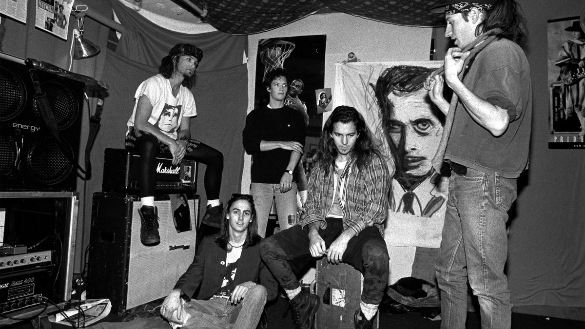 Pearl Jam, banda de rock alternativo, en sus inicios en Seattle.
