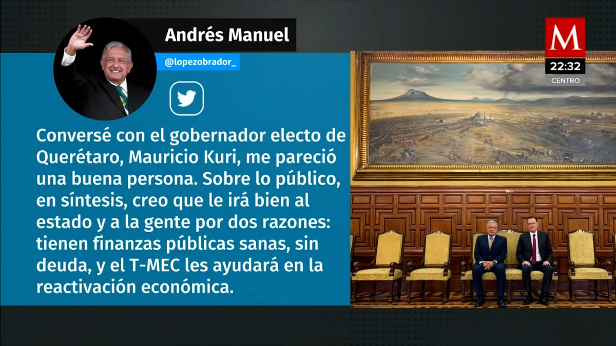 Mauricio Kuri se reunirá con AMLO el miércoles en Palacio Nacional