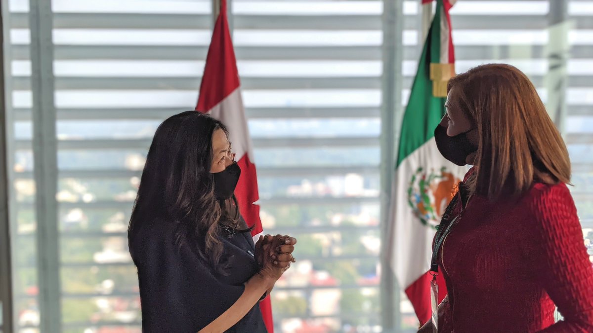Ministra de Pequeñas Empresas, Promoción de Exportaciones de Canadá, Mary Ng y Tatiana Clouthier| Foto: Twitter
