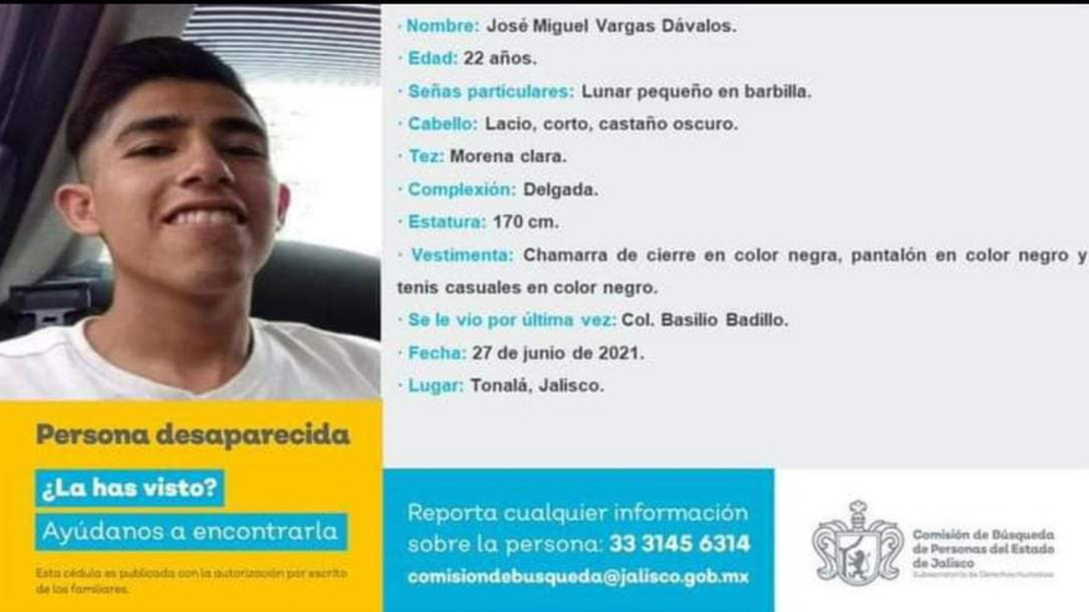Tras once días, localizan sin vida a José Miguel en Tonalá