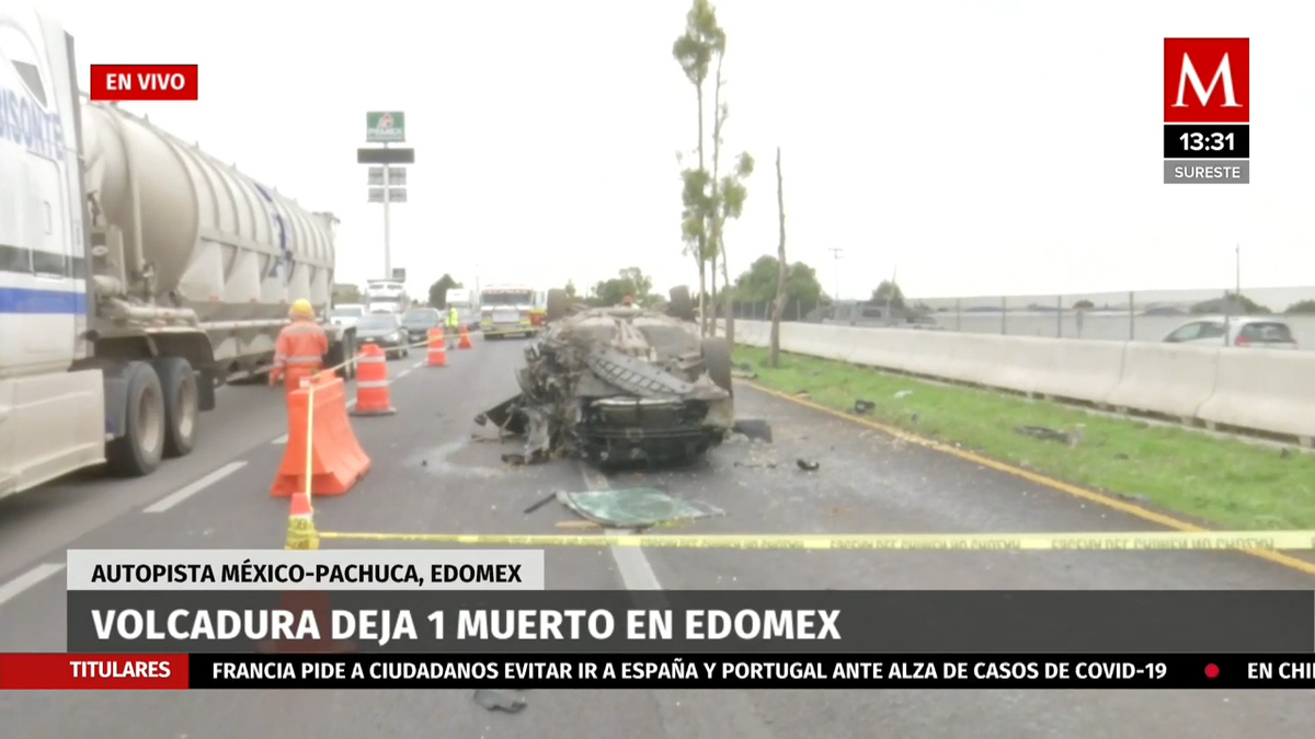 Volcadura deja 1 muerto en la carretera México-Pachuca
