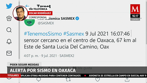 Alerta por sismo en el centro de Oaxaca