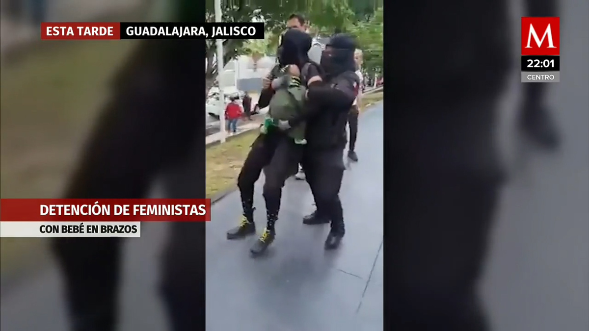 Detiene a manifestantes con bebé en brazos en Jalisco