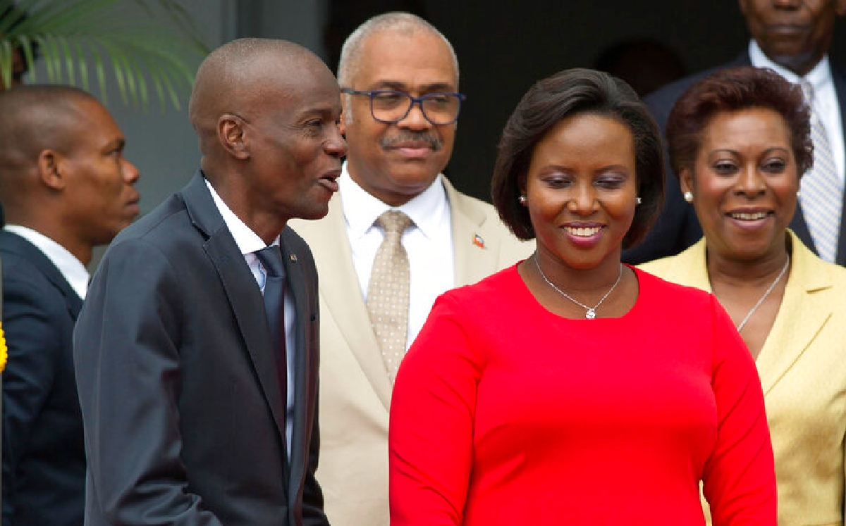El presidente de Haití, Jovenel Moise, y su esposa Martine Moise durante un evento en 2018. (AP)