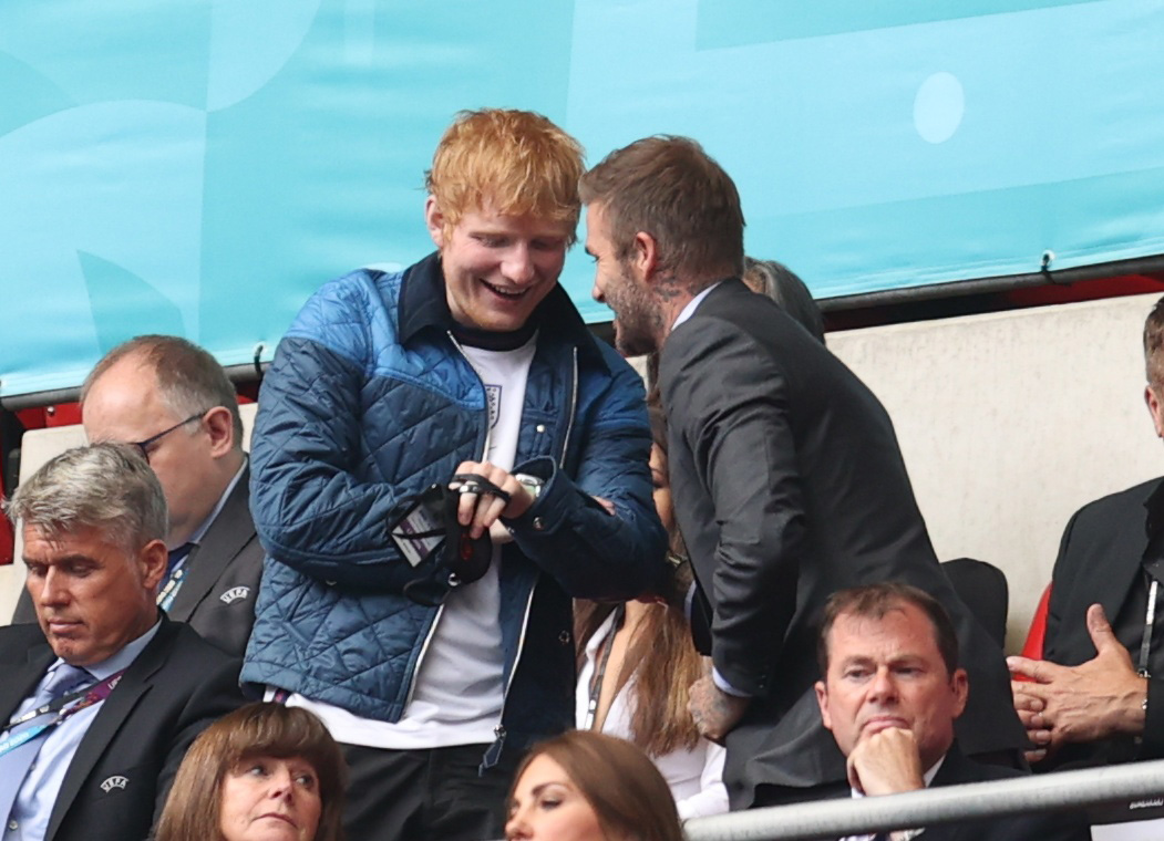 David Beckham y Ed Sheeran (Reuters)