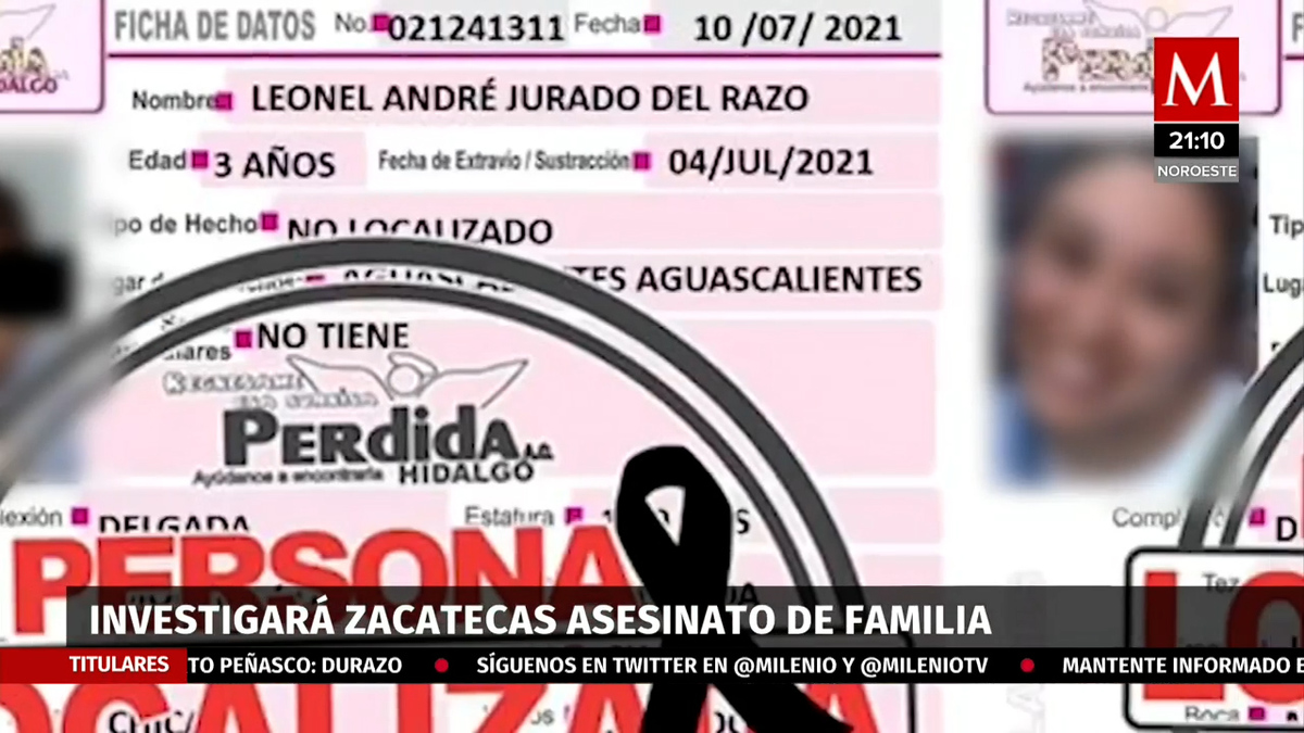 En Zacatecas, hallan muerta a familia que salió de Aguascalientes