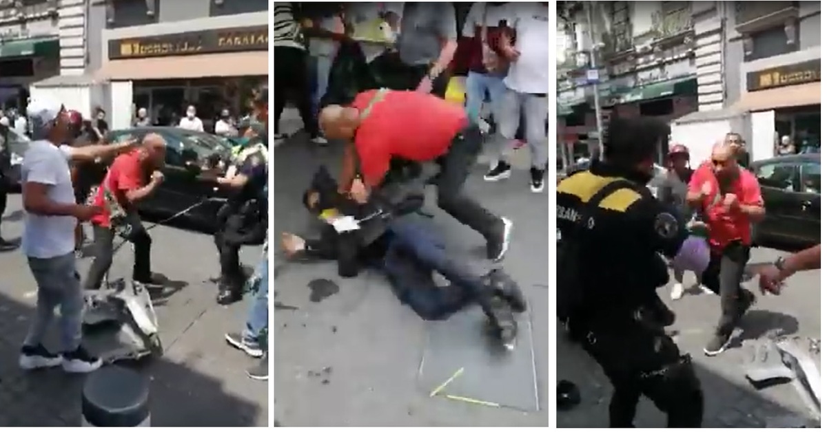 Los agresores retiraron la motocicleta del lugar e ingresaron a una plaza comercial.