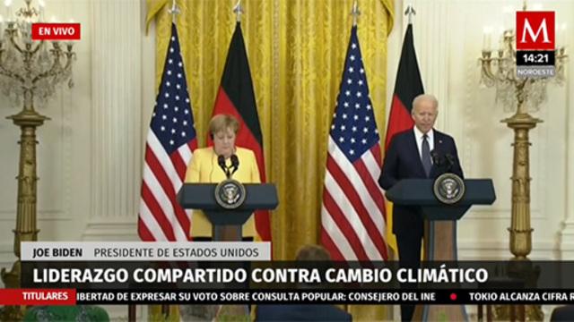 Conferencia de prensa entre Joe Biden y Angela Merkel