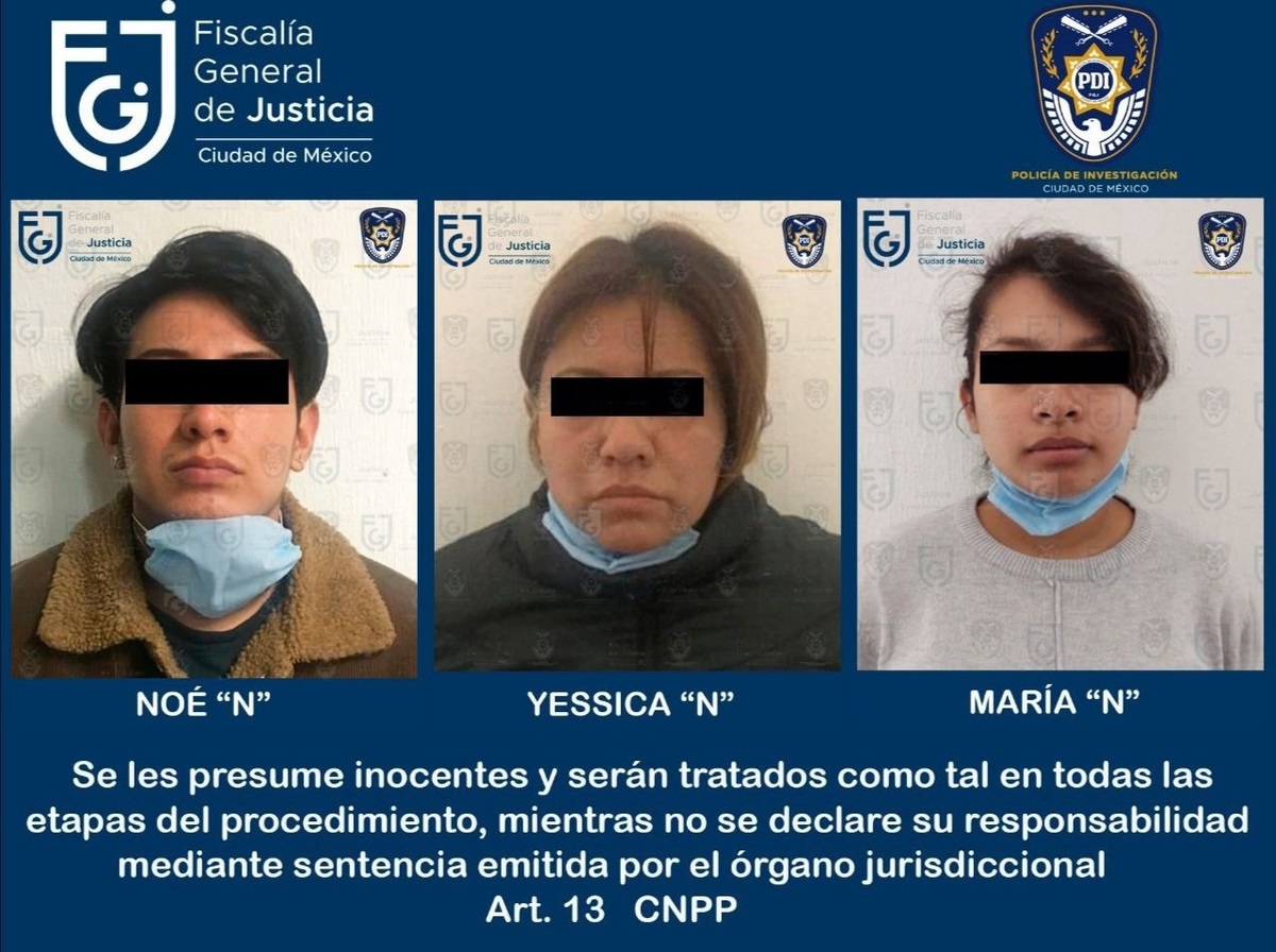 Las personas fueron detenidas tras las investigaciones preliminares de la FGJ de la CdMx. (Especial)