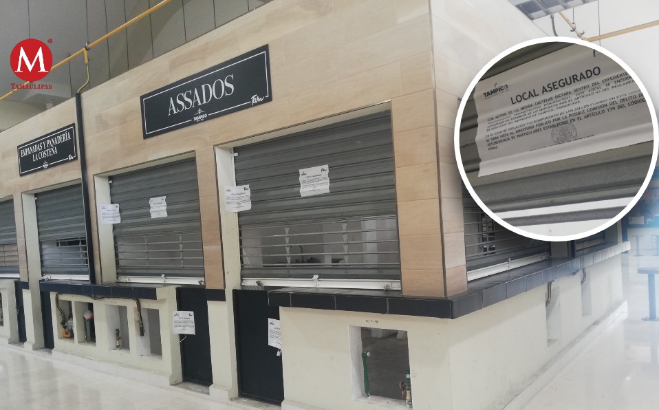 Ponen sellos de aseguramiento en locales del mercado de Tampico (Leticia Gutiérrez)