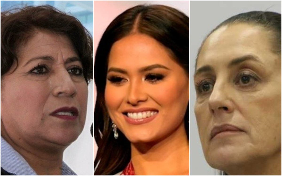 Delfina Gómez, titular de la SEP, Andrea Meza, Miss Universo 2020 y Claudia Sheinbaum, jefa de Gobierno de la Ciudad de México| Foto: Especial.