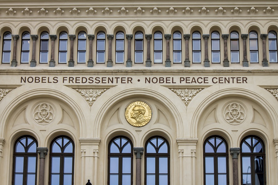 Fachada del Centro Nobel de la Paz al oeste de Oslo, Noruega. (Shutterstock)