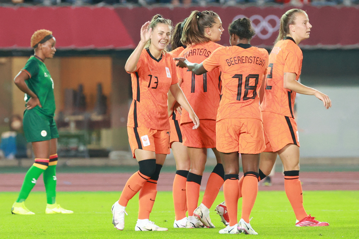 Holanda golea a a Zambia en el futbol femenil de Tokio 2020 (AFP)