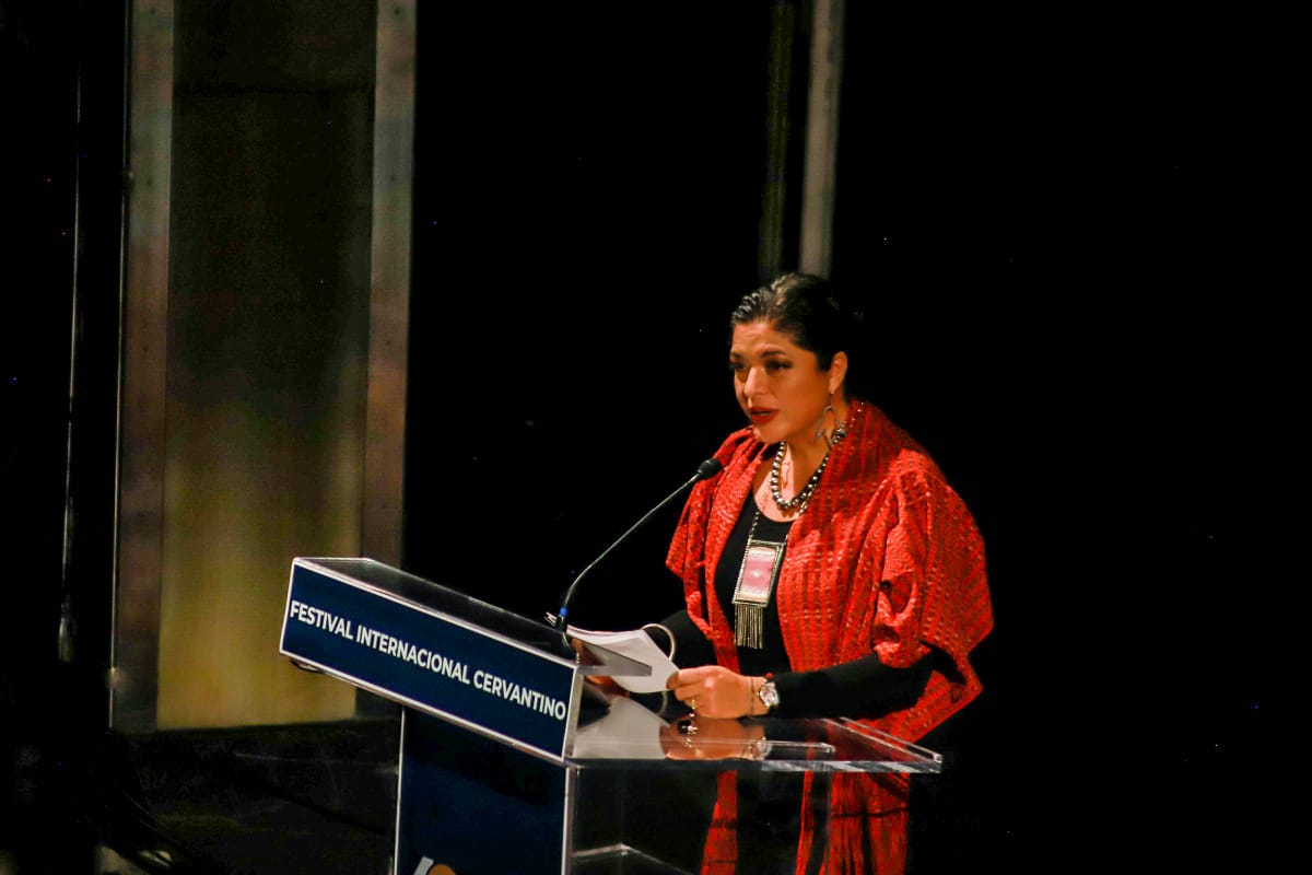 Alejandra Frausto durante la presentación del Festival Cervantino 2021. (Twitter: @cultura_mx)