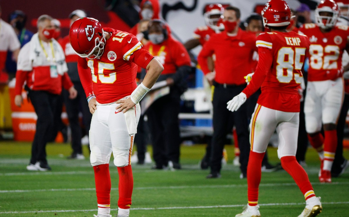 Jugadores de Kansas City Chiefs durante el Super Bowl LV (Reuters)