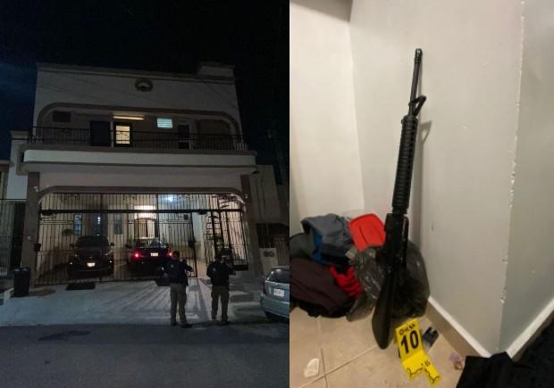 Aseguran armas, restos óseos y drogas tras cateo a vivienda en Guadalupe. Foto: Especial