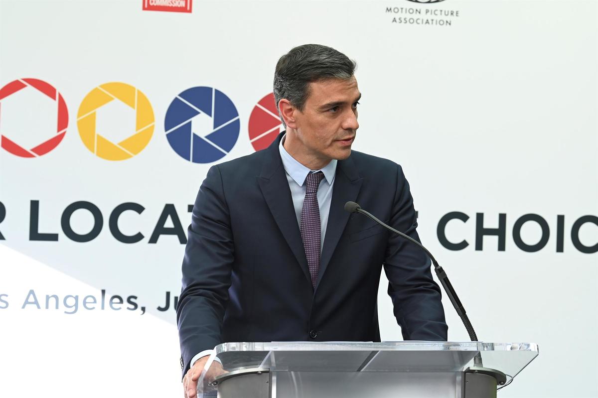 El presidente de España, Pedro Sánchez, en un viaje a los estudios de NBCUniversal. (EFE)