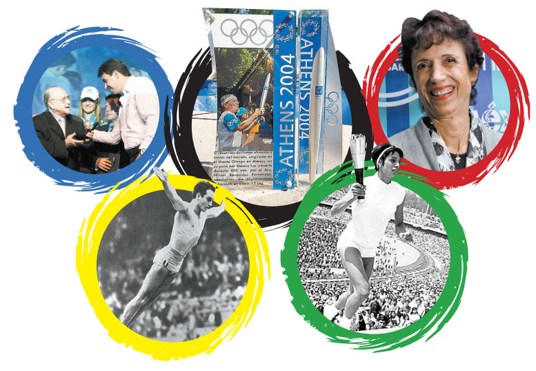 Joaquín Capilla (izq.) obtuvo 4 medallas olímpicas en clavados; Enriqueta Basilio (der.) fue la primera mujer que encendió el Pebetero, esto en México