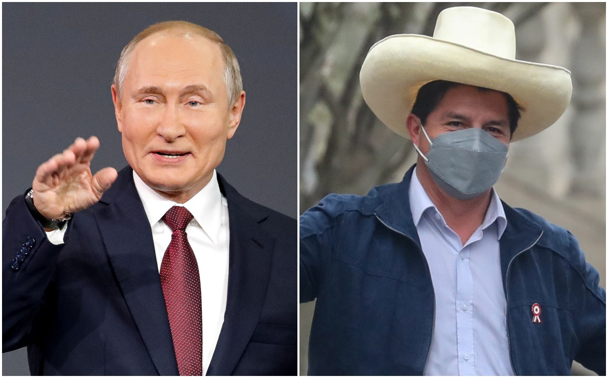 Vladimir Putin felicitó a Pedro Castillo por su victoria en Perú. (Reuters)