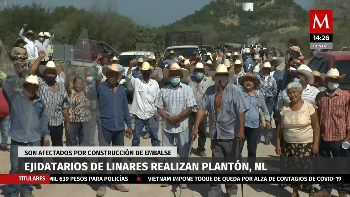Ejidatarios de Linares realizan plantón en Nuevo León