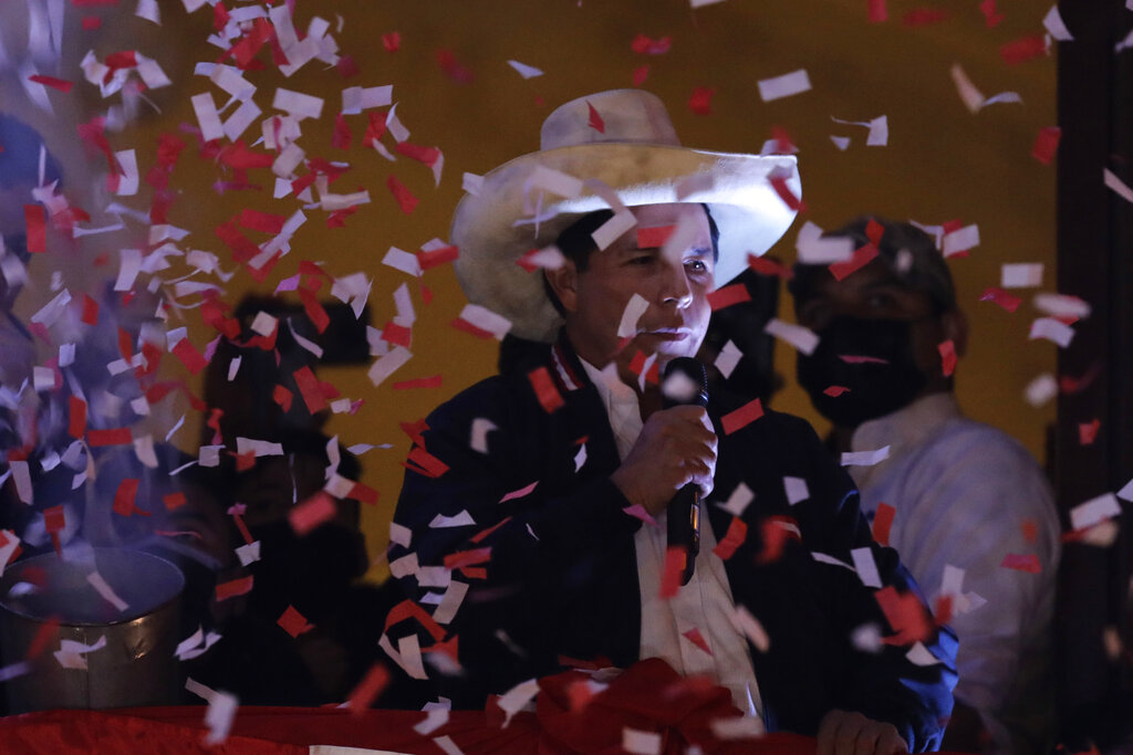 Pedro Castillo asumirá la presidencia de Perú el próximo 28 de julio. (AP)