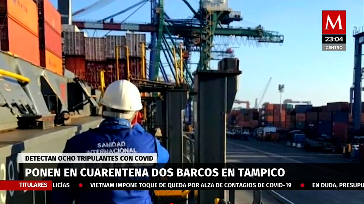 Barco italiano llega a Tampico con casos positivos de covid-19