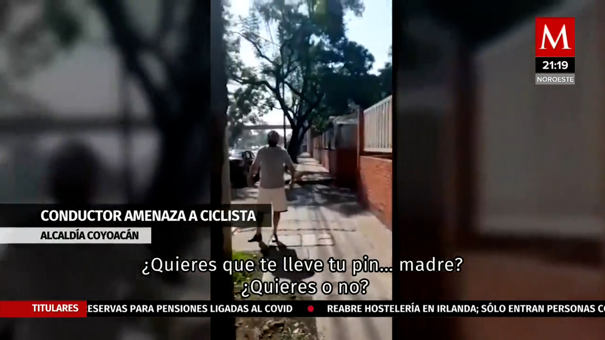 Conductor amenaza a ciclista y arrolla su 'bici' en Coyoacán