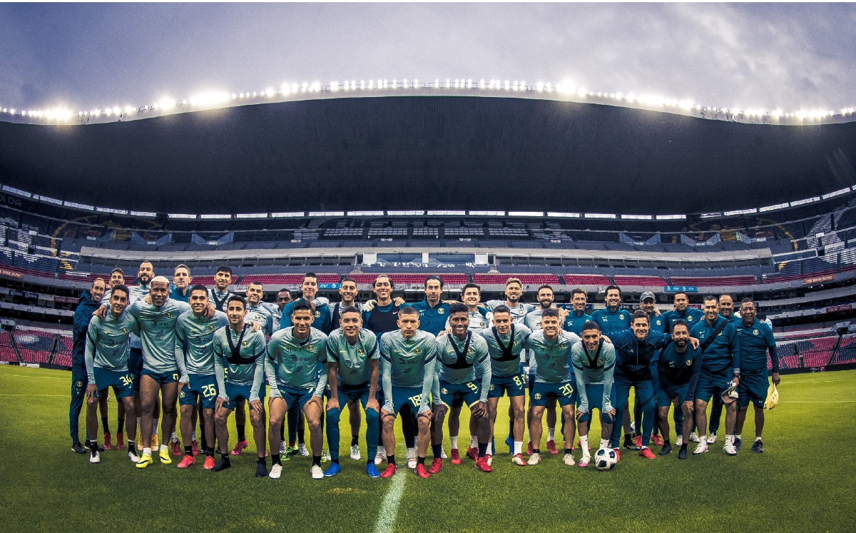 América en entrenamiento en Estadio Azteca (Twitter)