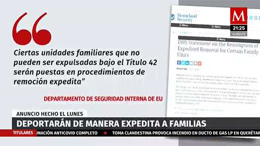 Departamento de Seguridad Interna de EU deportará a más familias