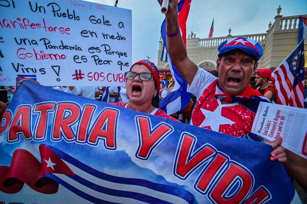 Las protestas en Cuba se han mantenido principalmente en Miami. (AFP)