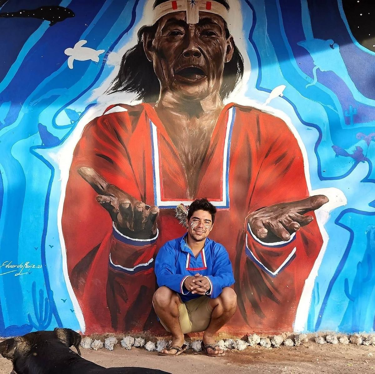 El mural mide 2.50 metros de alto. (Norma Ponce)