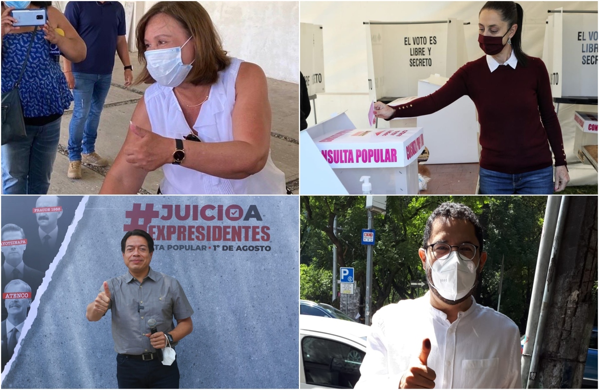 Mario Delgado, Rocío Nahle, Claudia Sheinbaum, MArtí Batres en la Consulta Popular