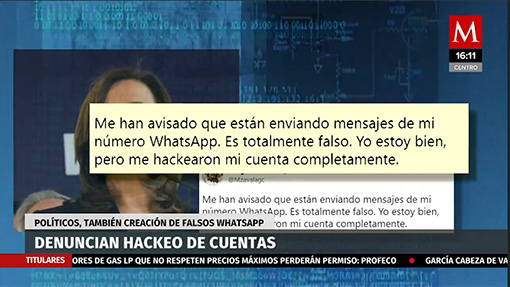 Políticos denuncian hackeo de cuentas en Whatsapp