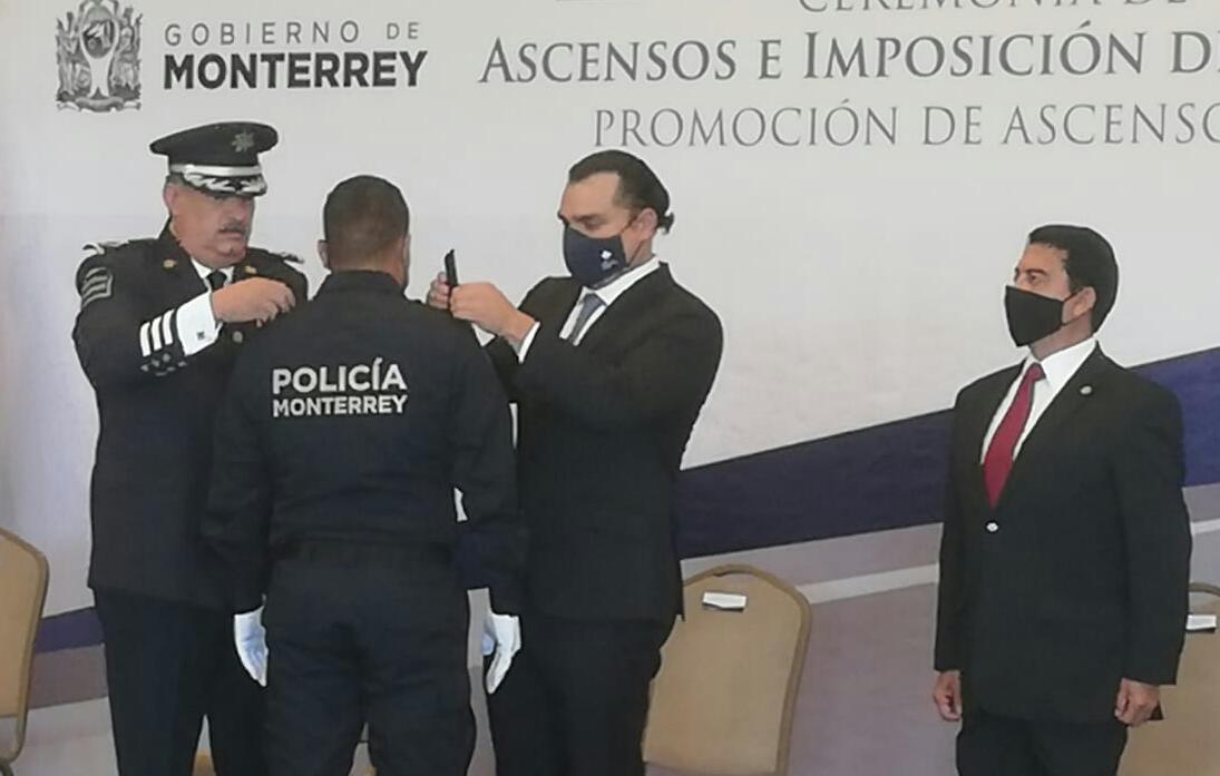 Promoción de Ascensos 2021 de la Policía de Monterrey. Foto: Raúl Palacios.