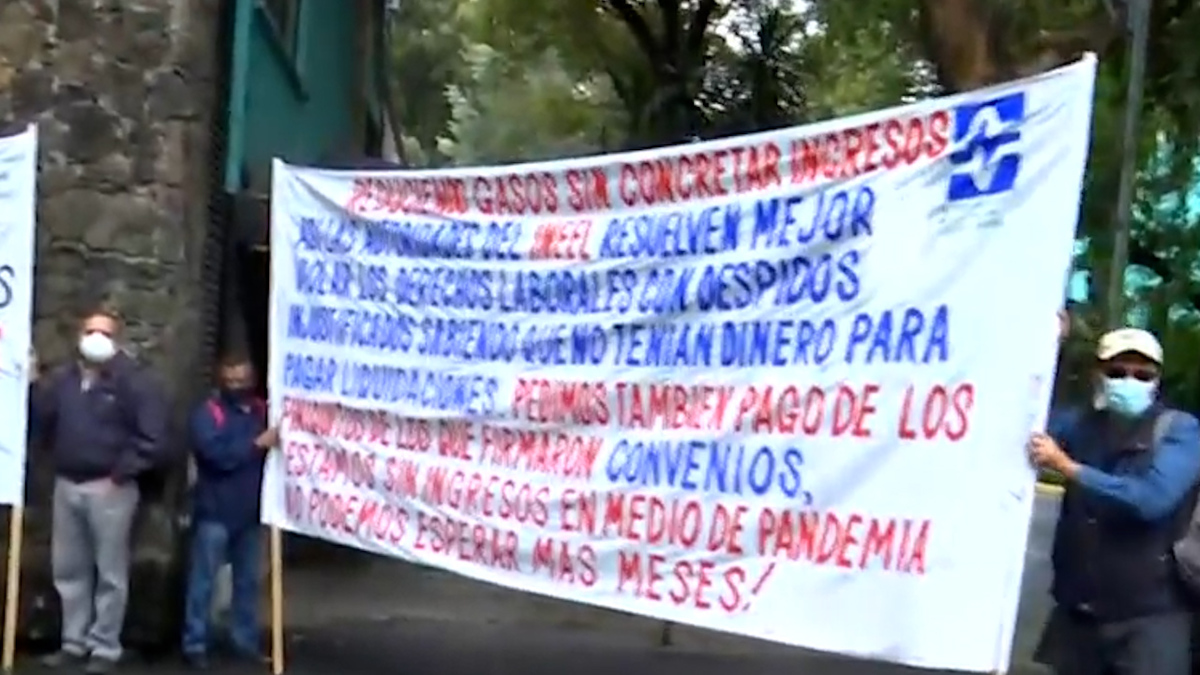 Ex trabajadores del INEEL protesta en STPS