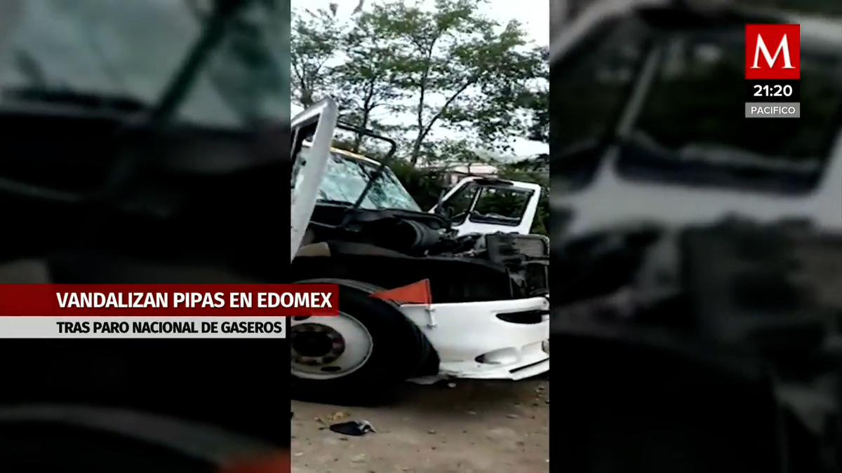 Gaseros causan destrozos a tres pipas por un pleito de precios en Huixquilucan, Edomex