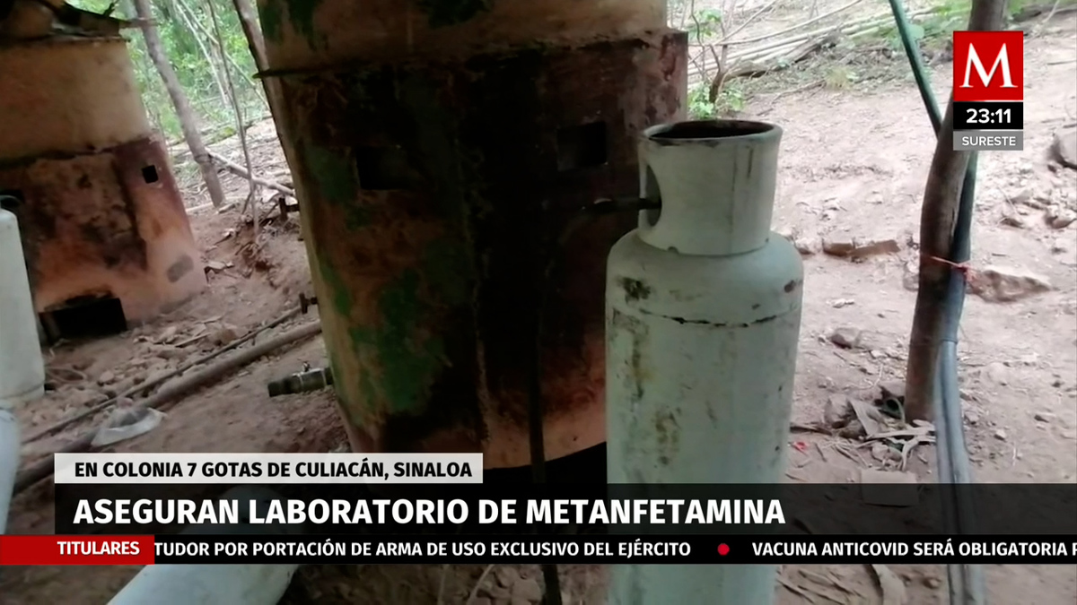 Sedena asegura laboratorio para elaborar metanfetamina en Sinaloa