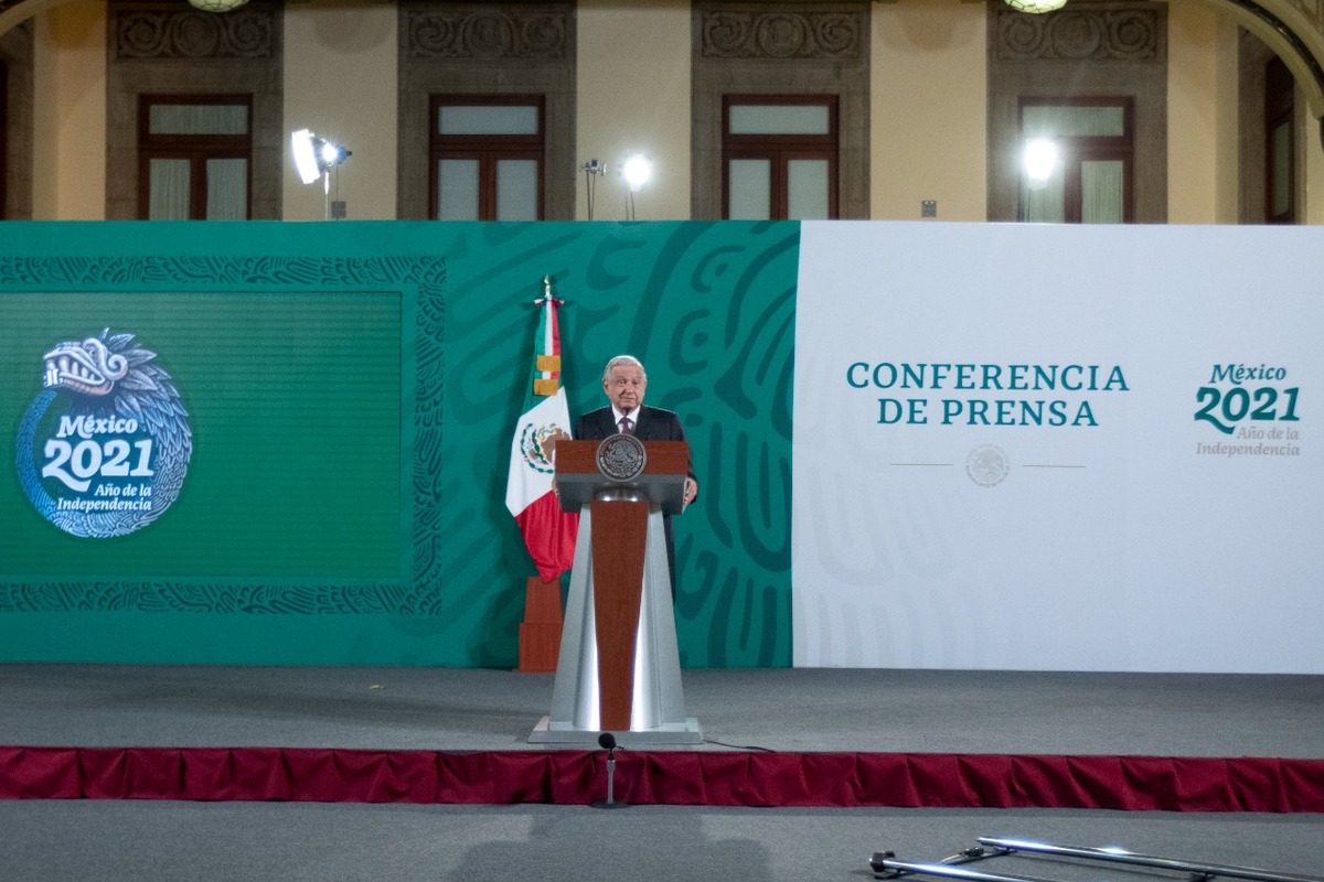 Andrés Manuel López Obrador en conferencia en Palacio Nacional. (Cortesía)