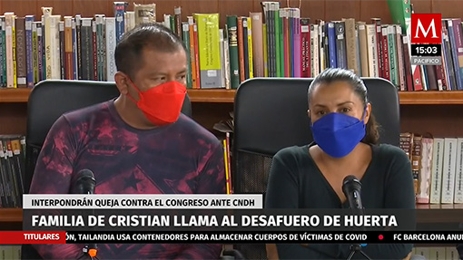 Familia de Cristian llama al desafuero de Saúl Huerta